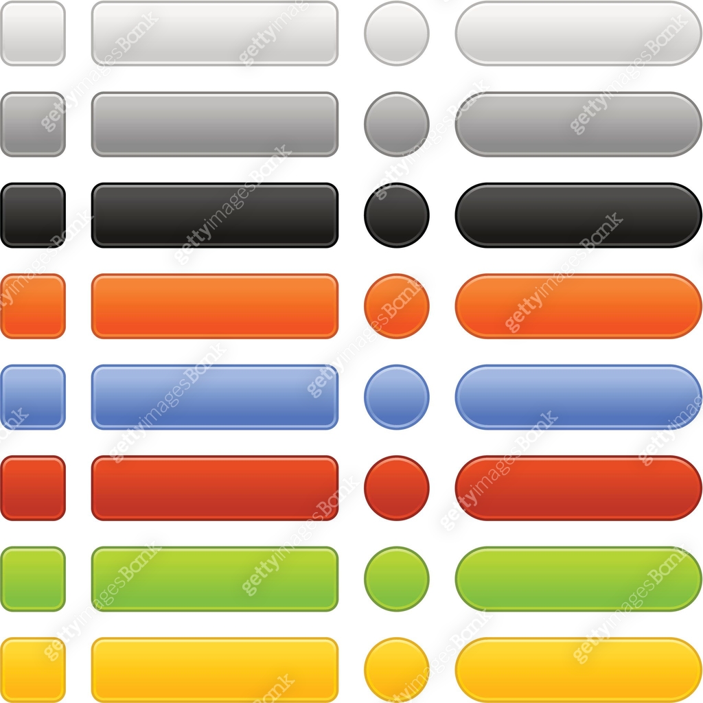Blank web internet button square rectangle circle rounded icon shape ...