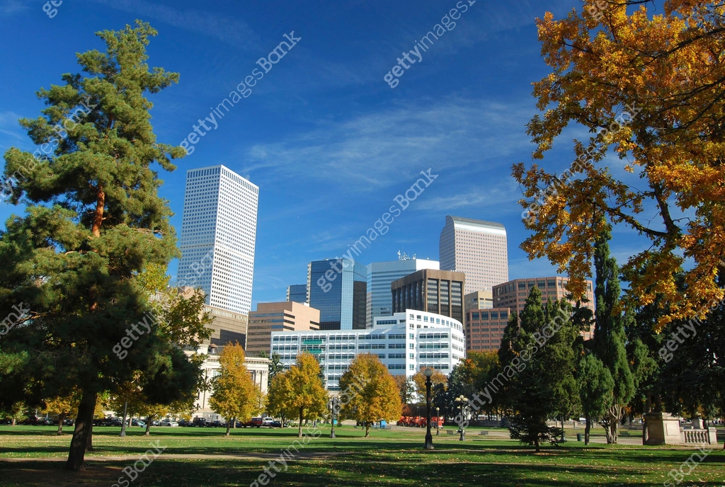 Denver skyline, trees, and Civic Center Park 이미지 (173782355) - 게티이미지뱅크