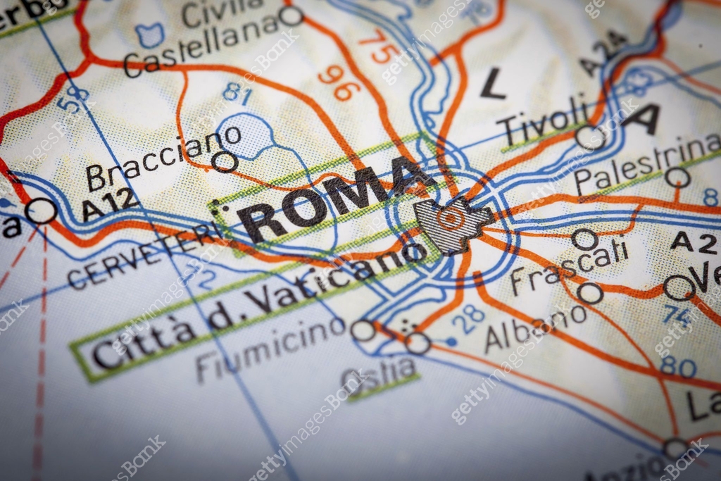 Roma on a road map 이미지 (488081063) - 게티이미지뱅크