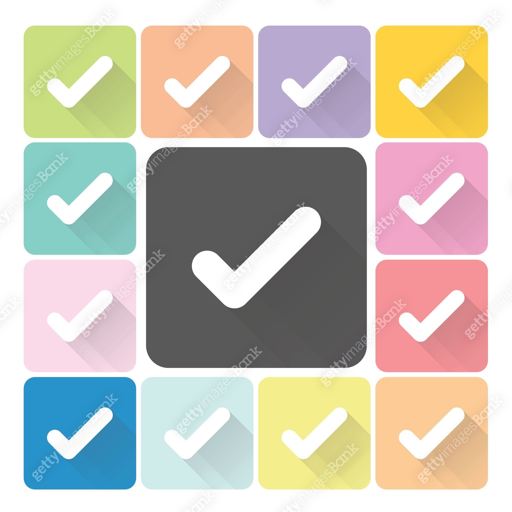 Check mark Icon color set vector illustration 이미지 (520621837) 일러스트, 무료 ...