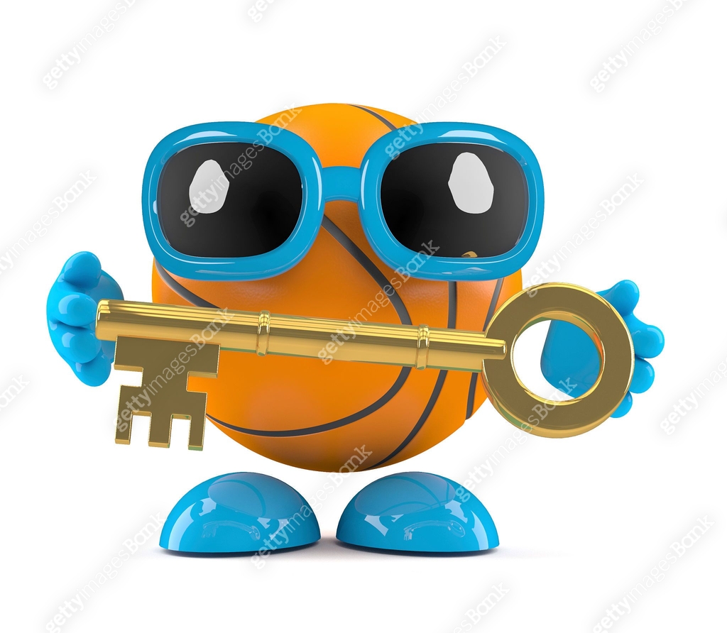 Basekeball Key 3d Basketball character holding a gold key 이미지 (522344219) - 게티이미지뱅크