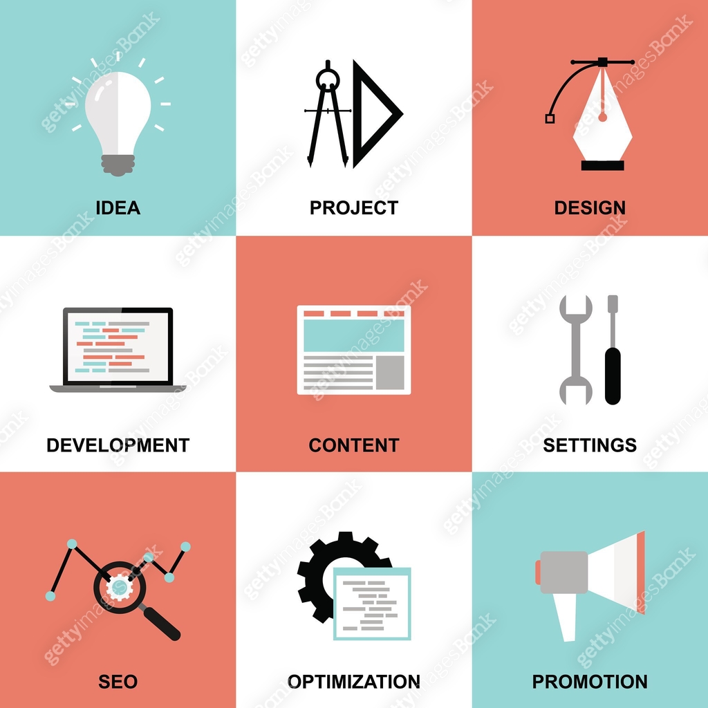 Website Process Icon Website project process icons 이미지 (534271571) 일러스트, 무료 일러스트, 아이콘, 무료 ...