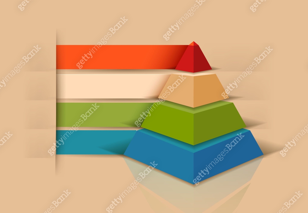 Colored pyramid info graphics. For workflow layout, diagram 이미지 ...