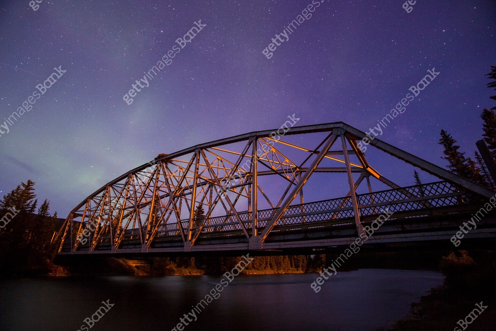 Rural Bridge At Night With Northern Lights 478655326 rural-bridge-at-night-with-northern-lights-478655326