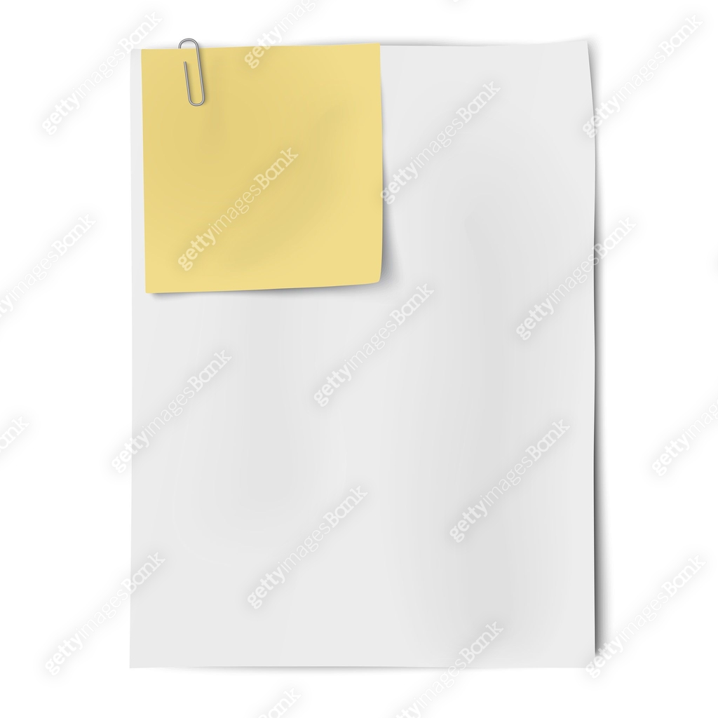 Clipped Notes Clipped sheets of sticky note and A4 white paper 이미지 (479483970) - 게티이미지뱅크