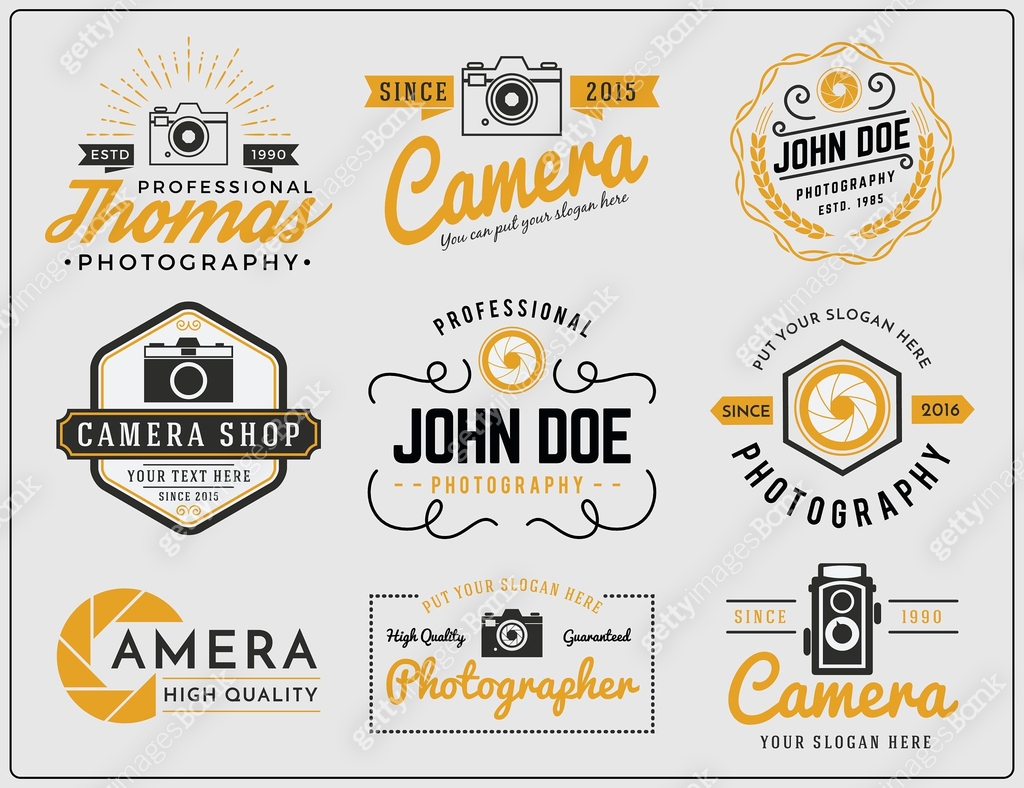 Set of two tone colors photography and camera service logo 이미지 ...