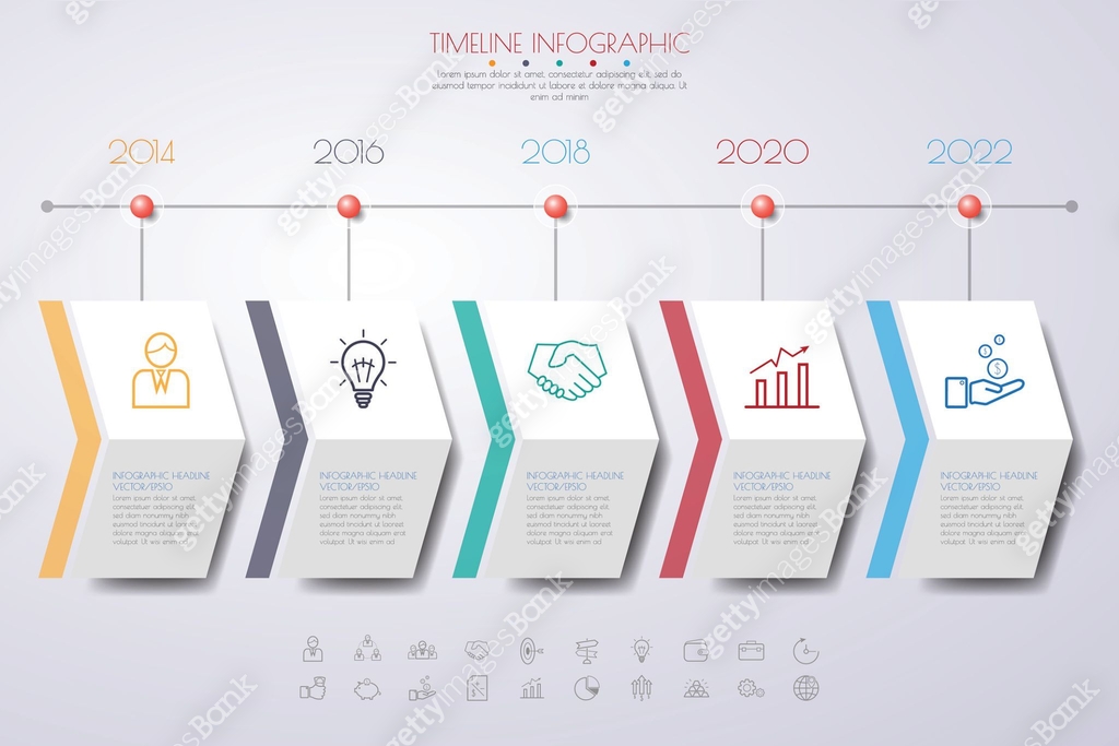 Clean Timeline Example Color Step Design clean number timeline template/graphic or webs 이미지 ...