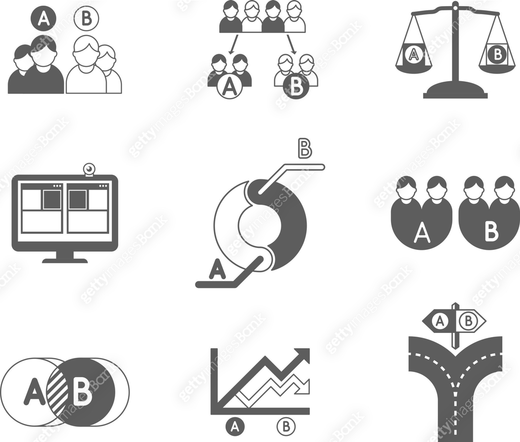 Split testing A and B black icons 이미지 (491486382) 일러스트, 무료 일러스트, 아이콘 ...