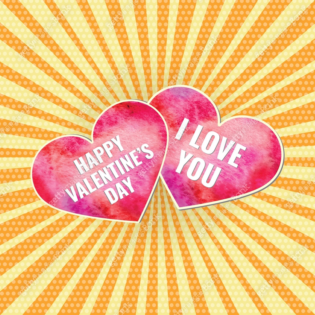 Vector Pop-Art Retro Happy Valentine's Day Beautiful greeting card ...