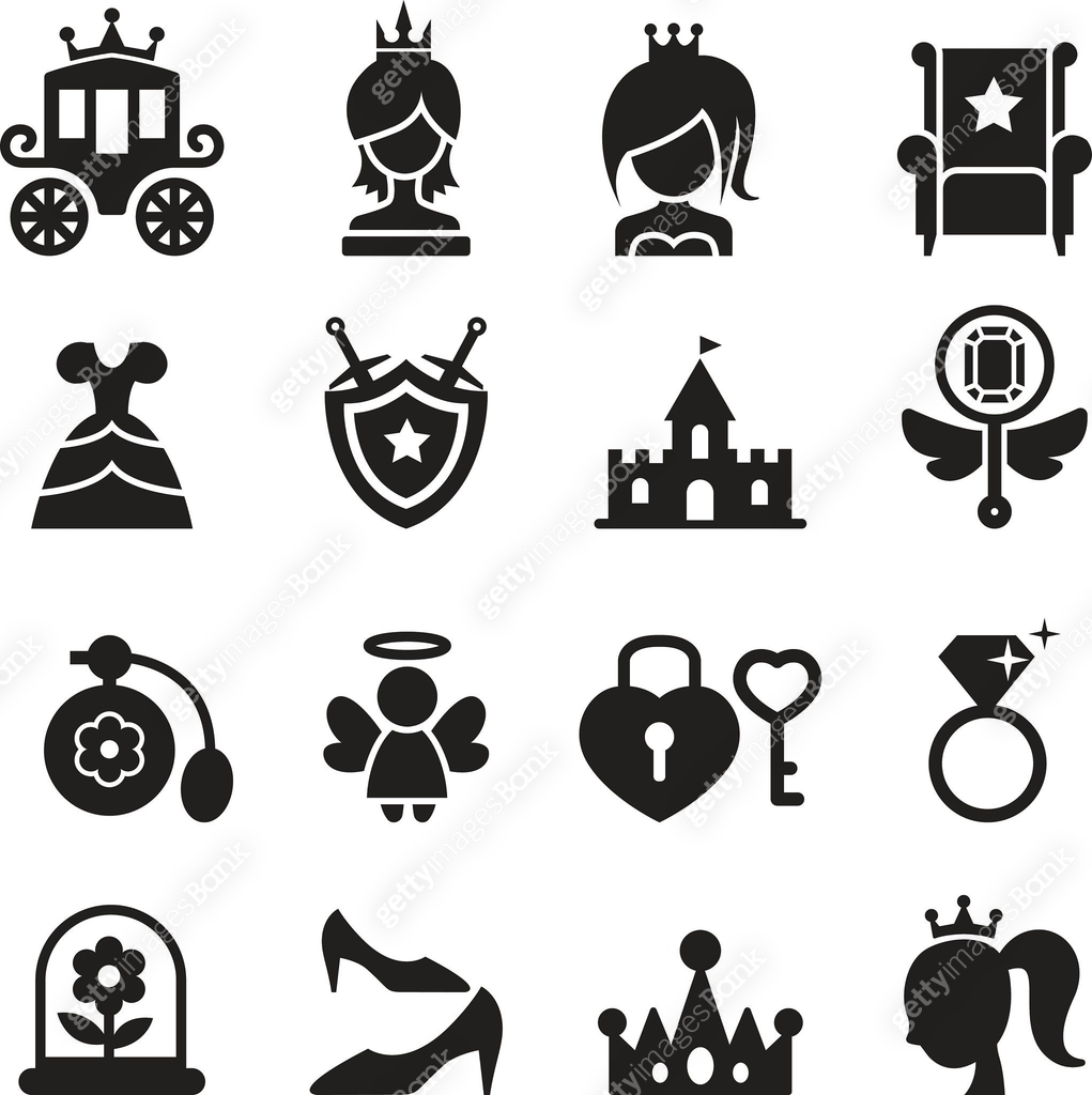Princess icons set Vector illustration 이미지 (511976452) 일러스트, 무료 일러스트 ...