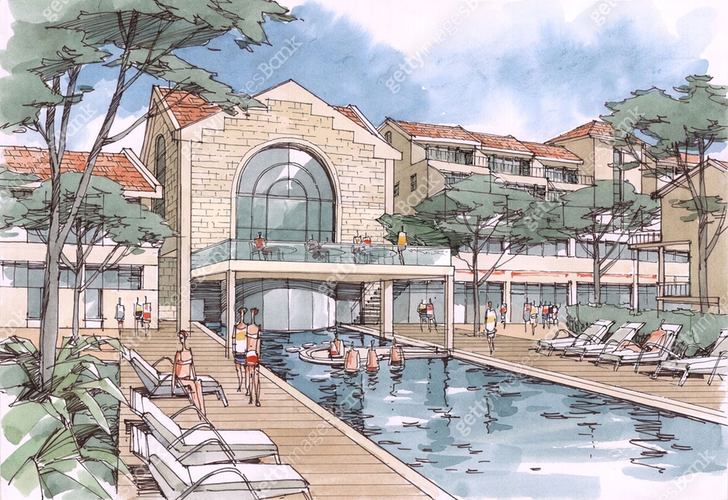 swimming pool - architectural drawing 이미지 (525501352) - 게티이미지뱅크