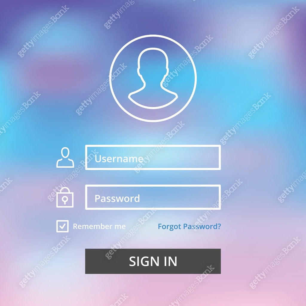 Modern thin line login form ui elements set. Vector illustration 이미지 ...