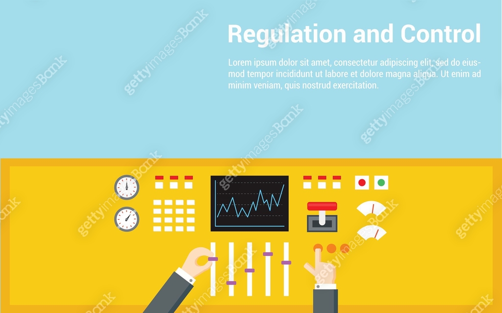 Represent Control Control and Regulation concept. Hands operated panel - flat vector 이미지 ...
