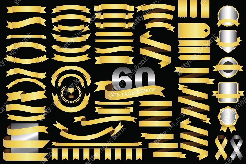 60 retro ribbons and labels 이미지 (591834098) 일러스트, 무료 일러스트 - 게티이미지뱅크