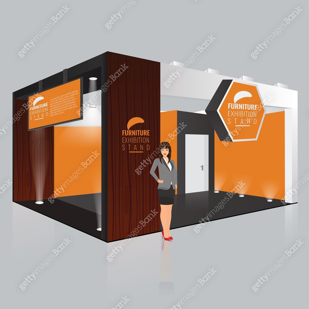 Creative exhibition stand design. Booth template. Corporate identity ...