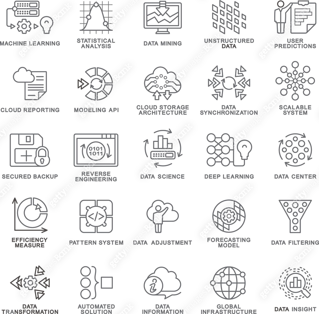 Machine Data Base Icon Icons database processing, machine learning, insight, modeling API ...