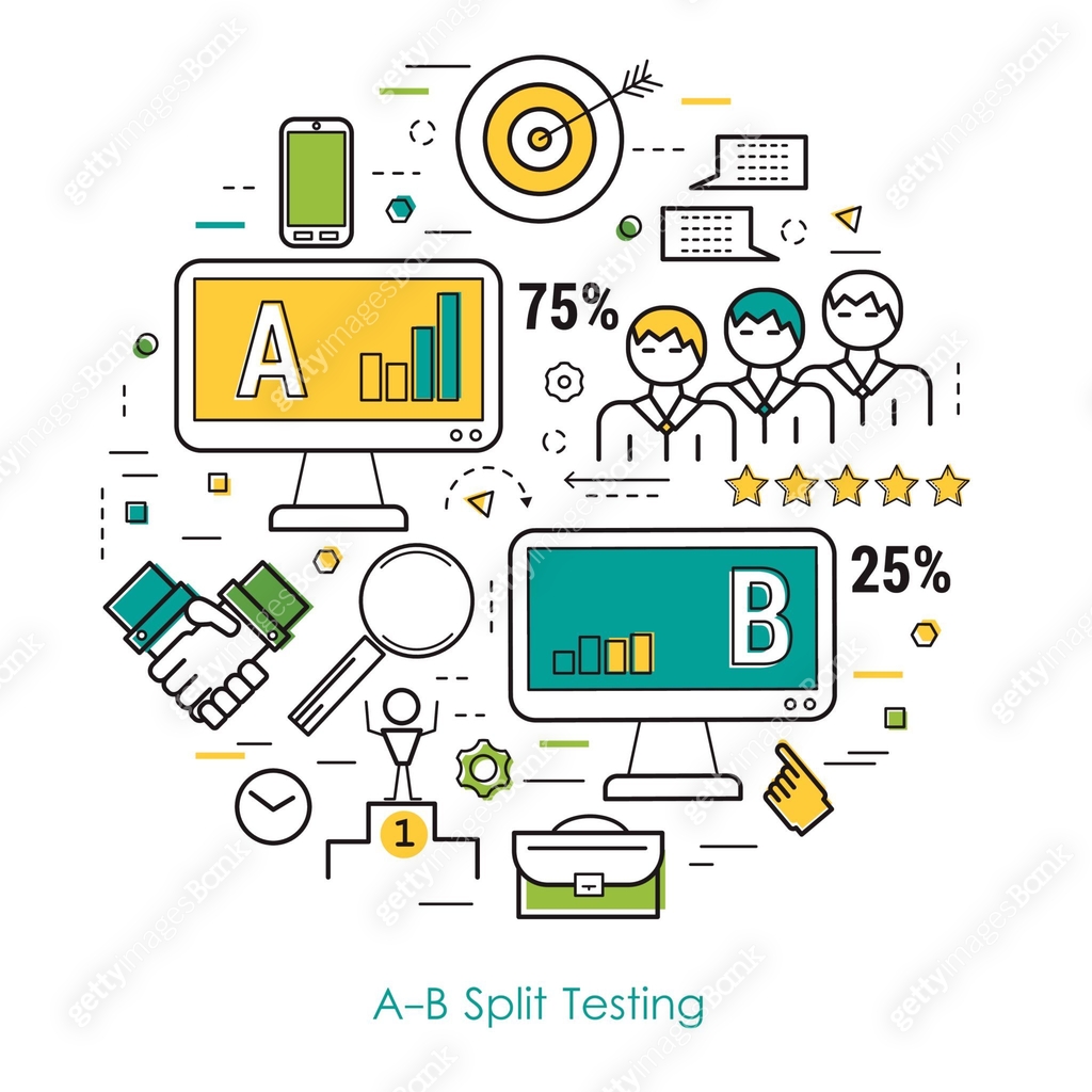 Line concept of A-B Split Testing 이미지 (660462472) 일러스트, 무료 일러스트 - 게티이미지뱅크