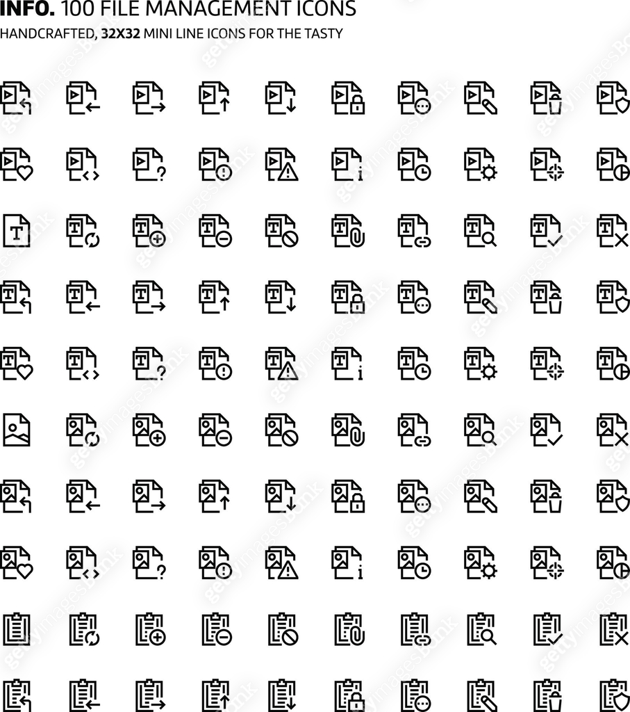 File management mini line, illustrations, icons 이미지 (664000798) 일러스트 ...