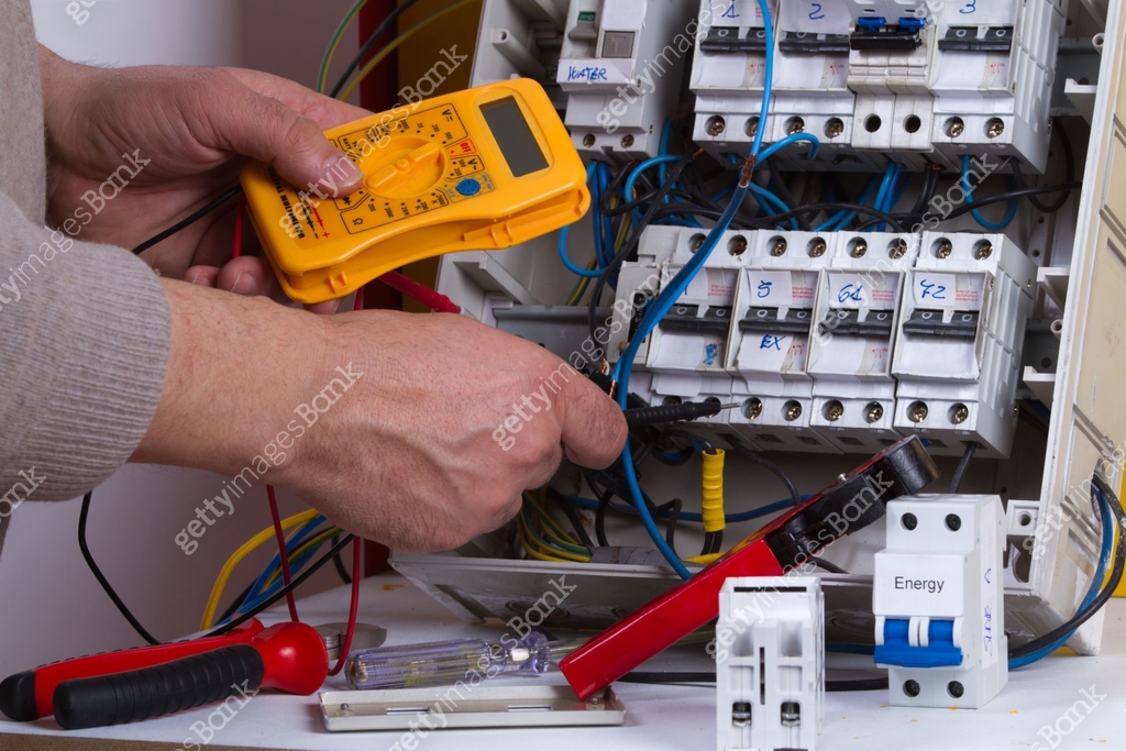 Using Electric Devices electrician fixing electrical devices with different tools 이미지 ...