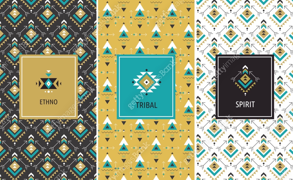 Packaging design with geometric art, ethnic and bohemian, tribal aztec ...
