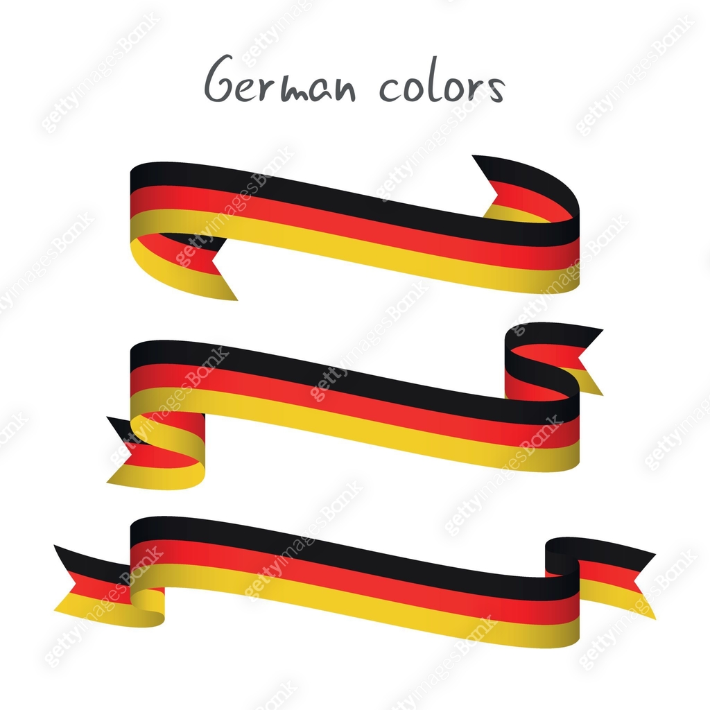 Set of three modern colored vector ribbon with the German tricolor ...