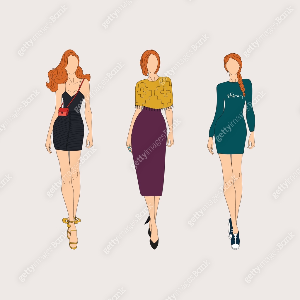 Hand drawn fashion models. Vector illustration concept. 이미지 (813624778 ...