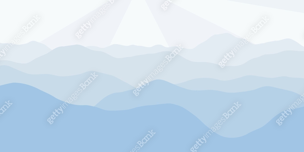 Vector view panorama rising sun, mountain ranges 이미지 (836175496) 일러스트 ...