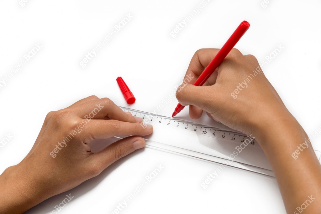 Hands Drawing A Line Using Ruler 이미지 (854938136) - 게티이미지뱅크