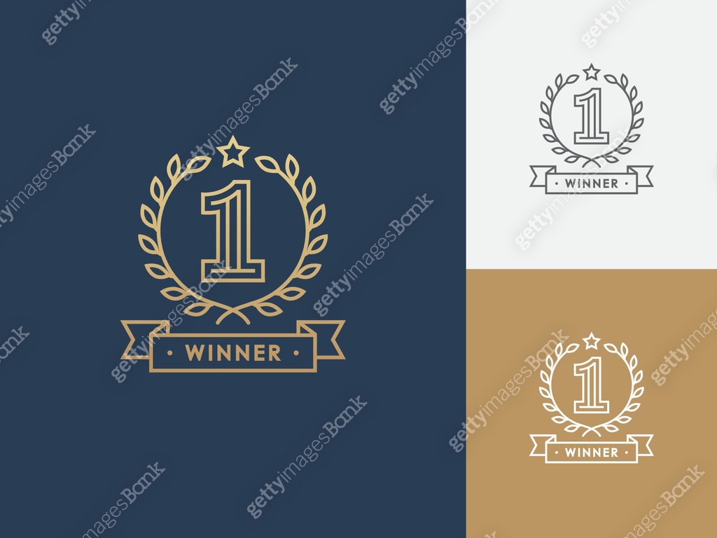Number One Winner Sticker Linear winner emblem with number 1. 이미지 (851177000) 일러스트, 무료 일러스트 - 게티이미지뱅크