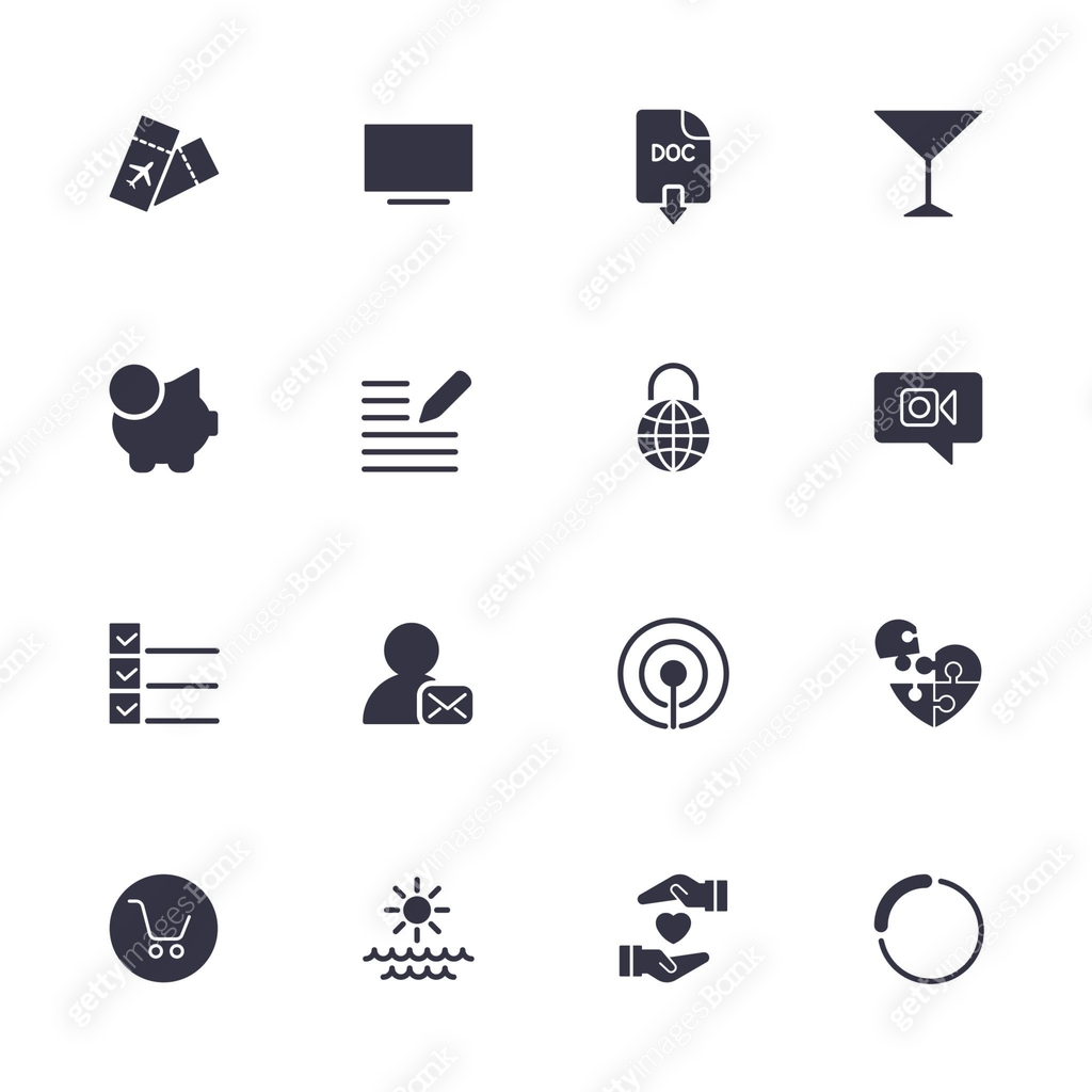 Simple different icons set. Universal icons to use for web and mobile ...