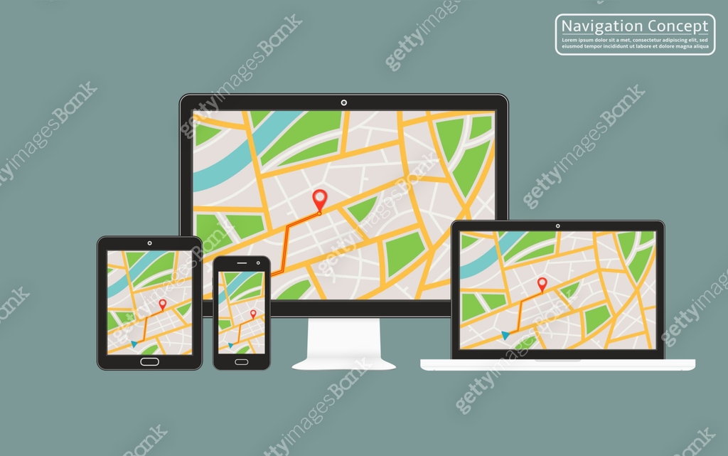 Concept of responsive navigation application for desktop computer ...