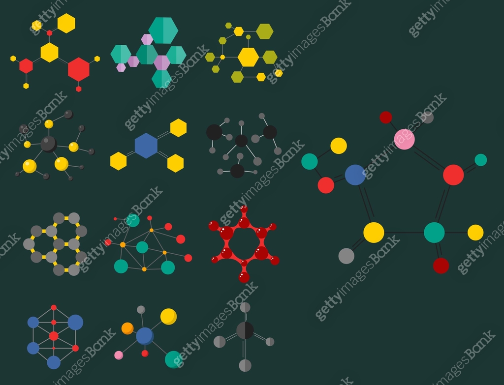 The Sphere Structure Colorful molecular structures in the form of sphere structure ...