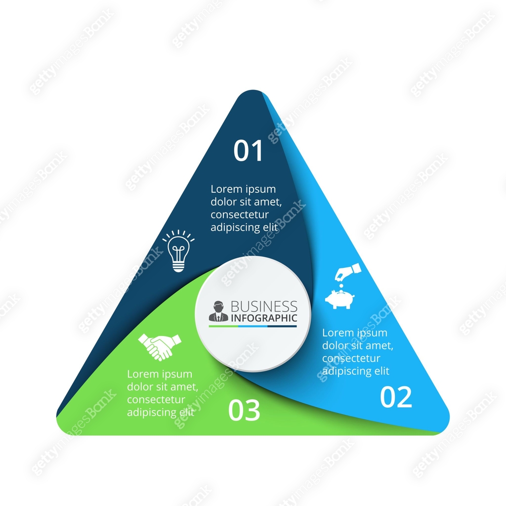 Vector triangle element for infographic. Template for cycle diagram ...