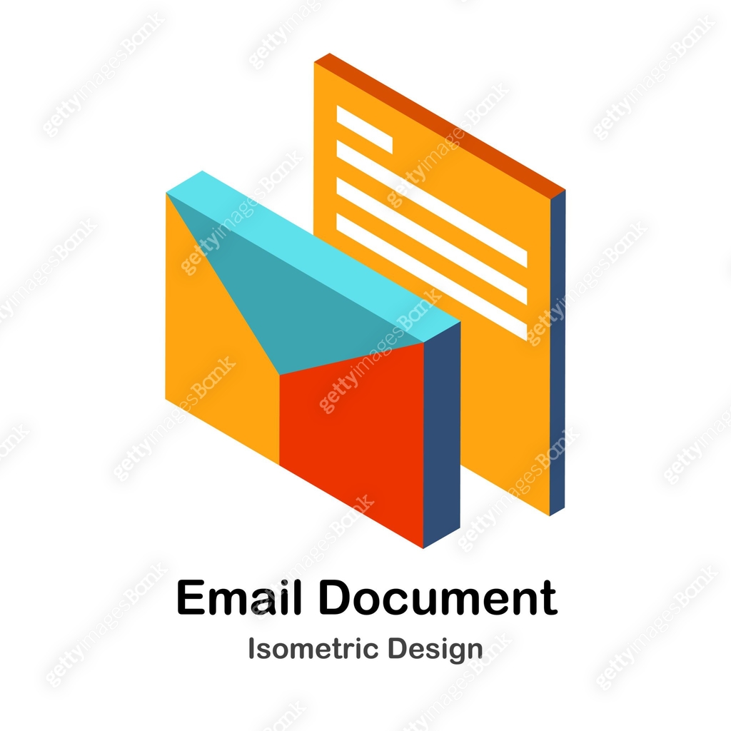 Email Document Isometric Illustration 이미지 (901078602) 일러스트, 무료 일러스트 ...