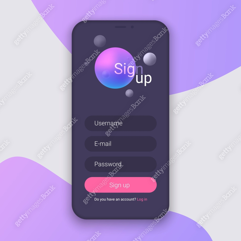 Sign Up Screen. Clean Mobile UI Design Concept. Application with ...