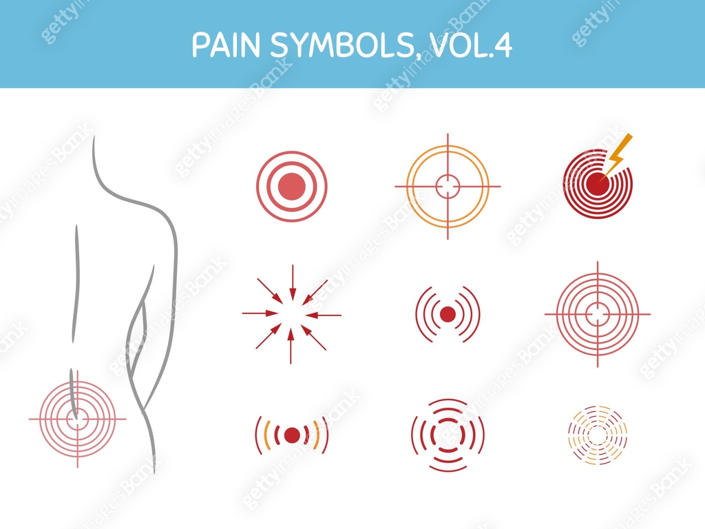 Icon Key Pain Set of pain markers for illustrations, medical and healthcare themed ...