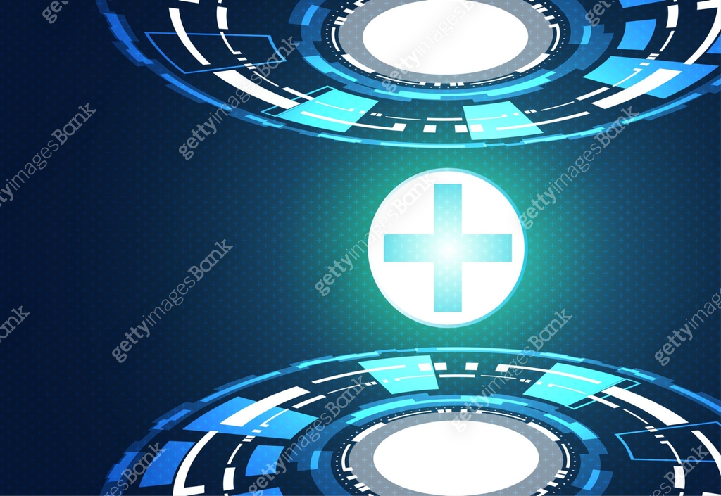 abstract technology background concept health green blue digital circle ...