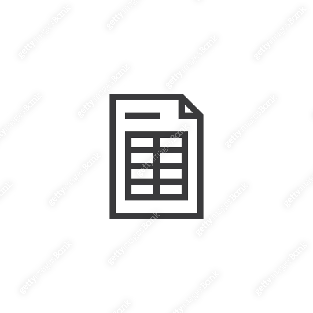 spreadsheet document paper outline icon. isolated note paper icon in ...