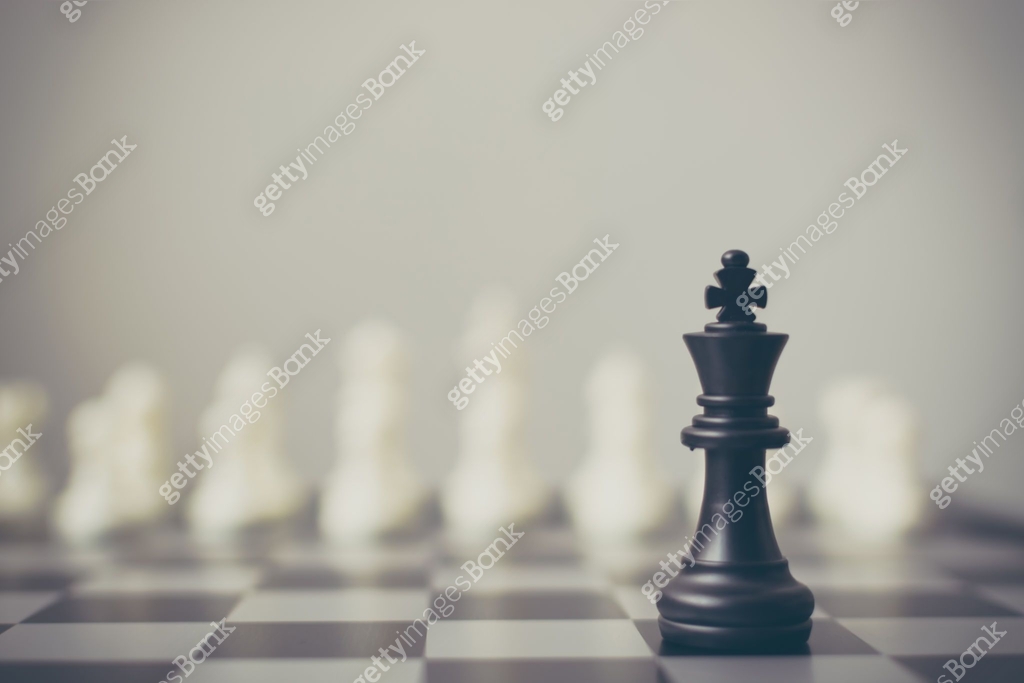 Business leader and confrontation solve problems concept, Chess board ...