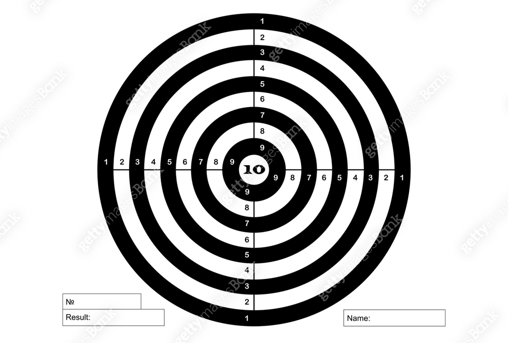 Target for shooting, vector, in white and black colors 이미지 (960821940 ...