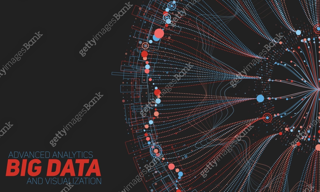 Big data round visualization. Futuristic infographic. Information ...