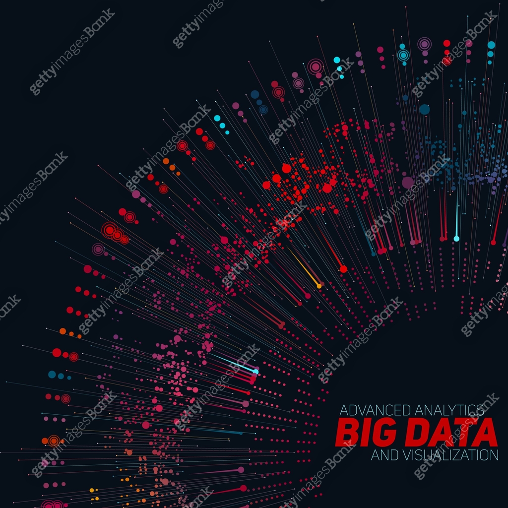 Big data circular colorful visualization. Futuristic infographic ...