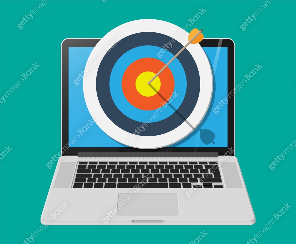 Target Screen Cleaner Target with arrow in cente on laptop screen 이미지 (964095130) 일러스트, 무료 ...