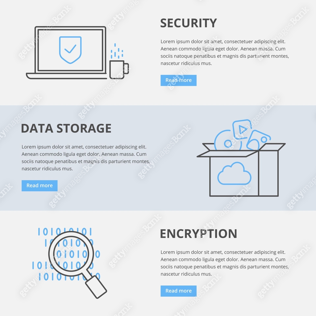 Vector web banners: security, data storage, encryption 이미지 (968416542 ...