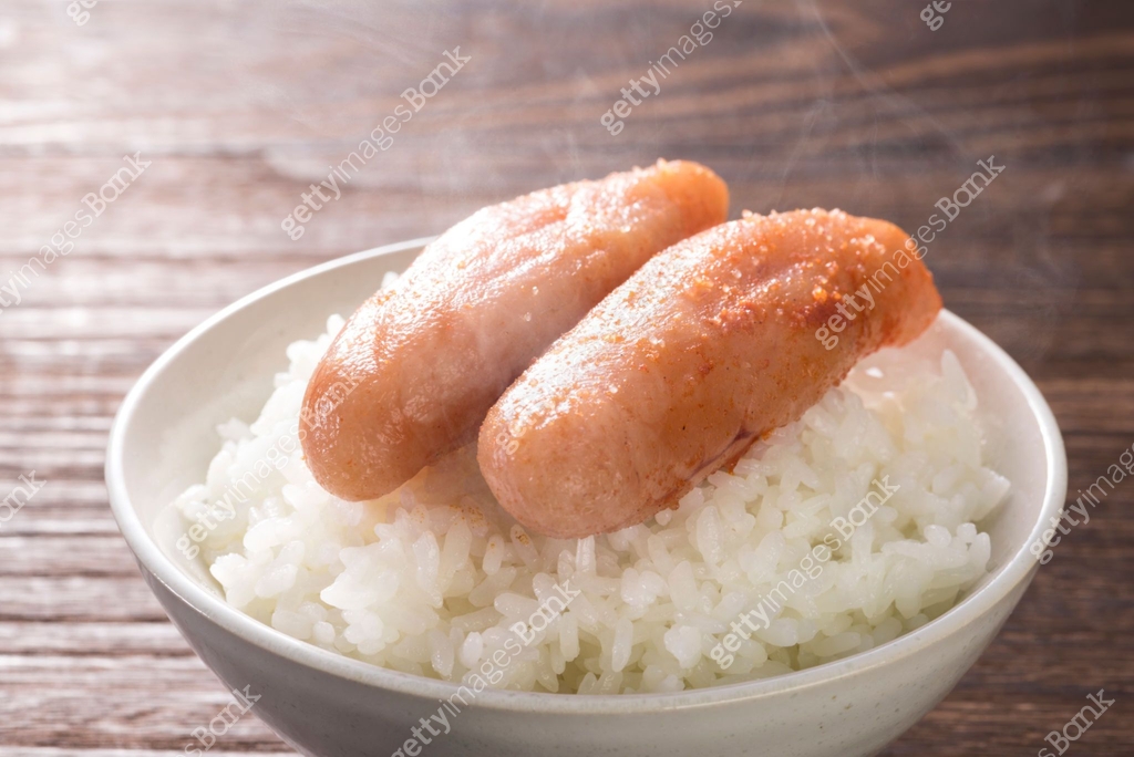 Cod Roe Rice Bowl Spicy seasoned cod roe and rice 이미지 (978925080) - 게티이미지뱅크