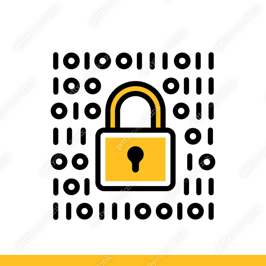 Linear icon Data encryption. Data computing and internet technology ...