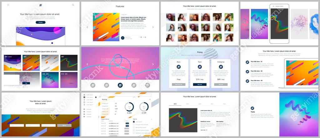 Vector templates for website design, minimal presentations, portfolio ...