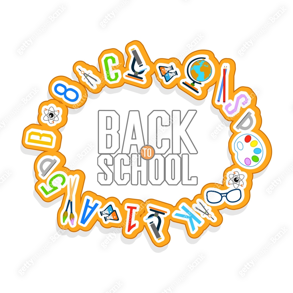 Back to school color background with school subjects 이미지 (1005352028 ...