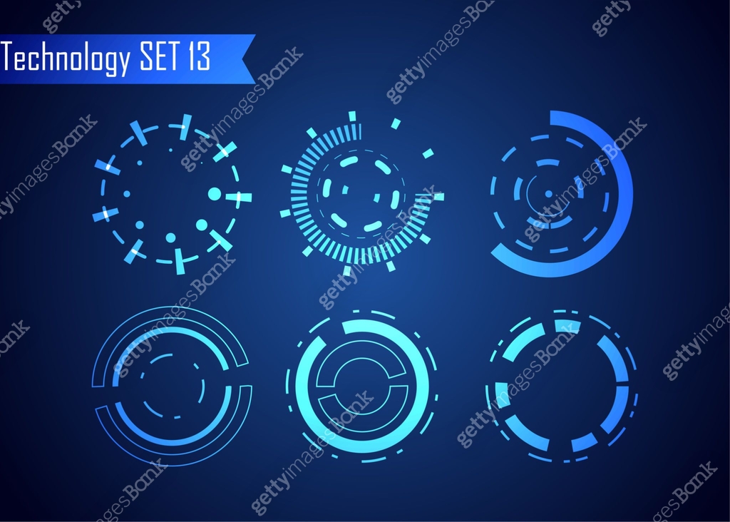 Set of Circle Abstract Digital Technology UI Futuristic HUD Virtual ...