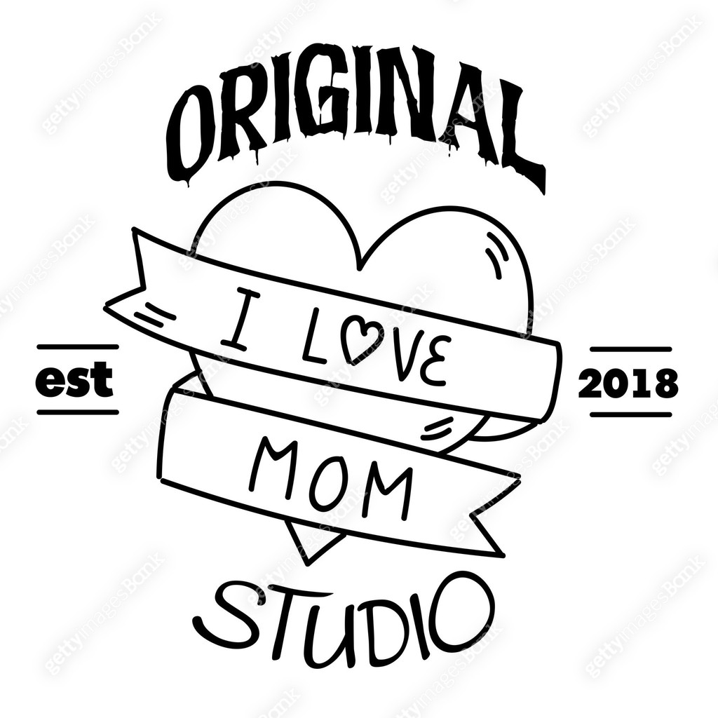 Mom Ribbon Vector Original Studio I Love Mom Ribbon Heart Background Vector Image 이미지 ...